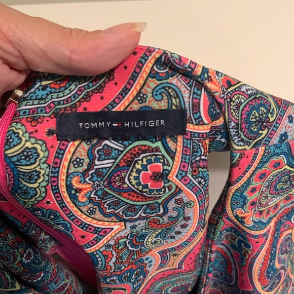 Tommy Hilfiger Multicolor Paisley Asymmetrical Dress - Picture 12 of 13